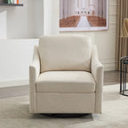 Cream White Modern 30.3 Accent Chair with USB