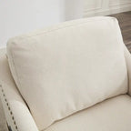 Cream White Modern 30.3 Accent Chair with USB