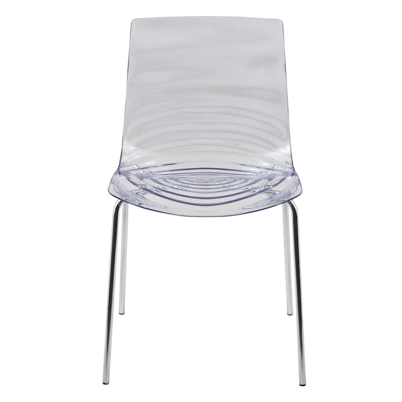 Astor Acrylic Dining Chair with Chrome Legs (Set of 2) Modern Accent Side Chair