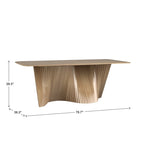 Norvik Wave Base Wood Dining Table