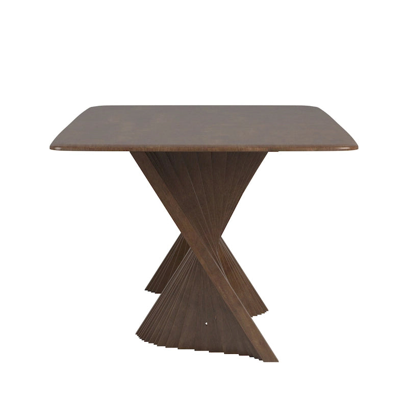 Norvik Wave Base Wood Dining Table