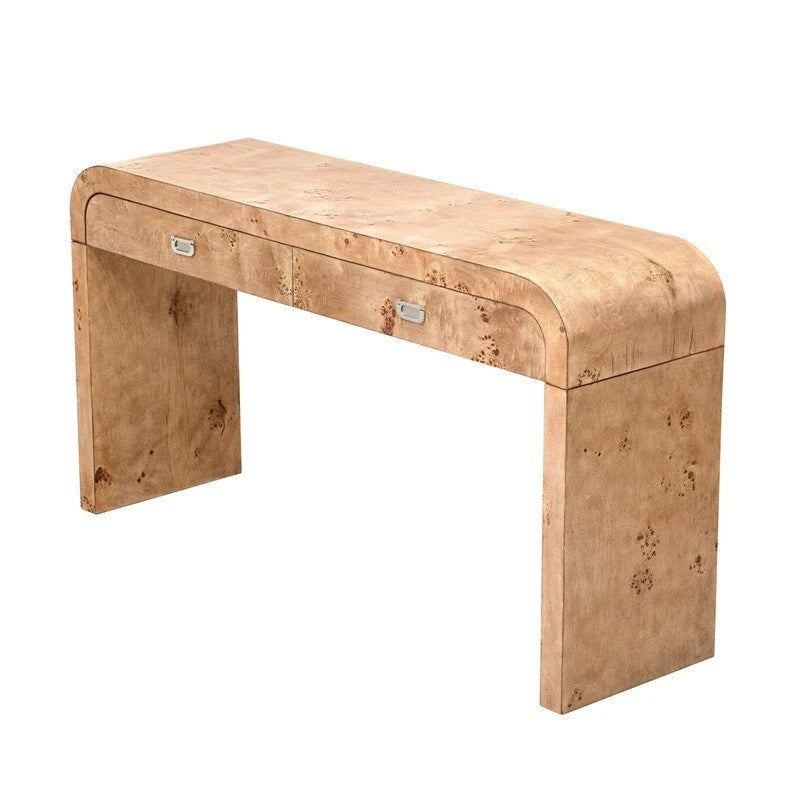 Retro Style Console Table with 2 Storage Drawers, Modern Entryway Table Sofa Table with Sleek Minimalist Legs for Living Room