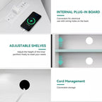 Corner Media Console with Storage Cabinets and LED Light - 47 inches in width