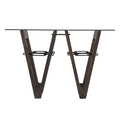Clear Glass Reclaimed Wood Console Table with Abstract Base - 46 L x 18 W x 29.5 H