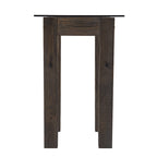Clear Glass Reclaimed Wood Console Table with Abstract Base - 46 L x 18 W x 29.5 H