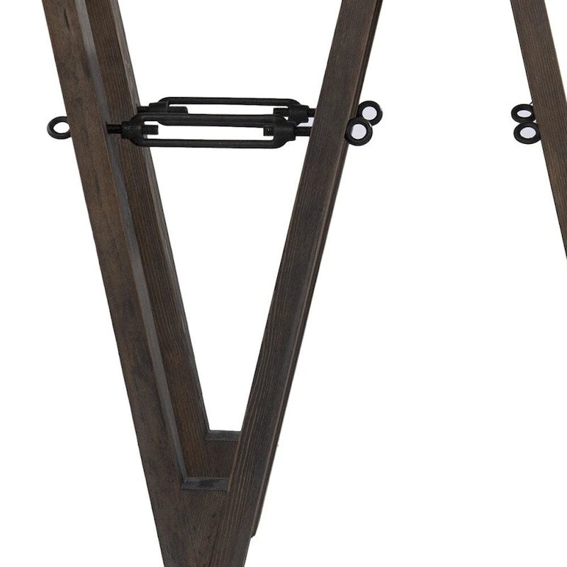 Clear Glass Reclaimed Wood Console Table with Abstract Base - 46 L x 18 W x 29.5 H