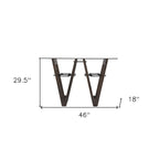 Clear Glass Reclaimed Wood Console Table with Abstract Base - 46 L x 18 W x 29.5 H