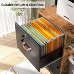 27.6 Wide Drawer File Cabinet, Wood Filing Cabinet With Charging Station and Locks