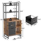 27.6 Wide Drawer File Cabinet, Wood Filing Cabinet With Charging Station and Locks