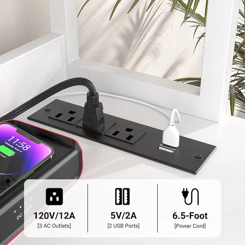27.6 Wide Drawer File Cabinet, Wood Filing Cabinet With Charging Station and Locks