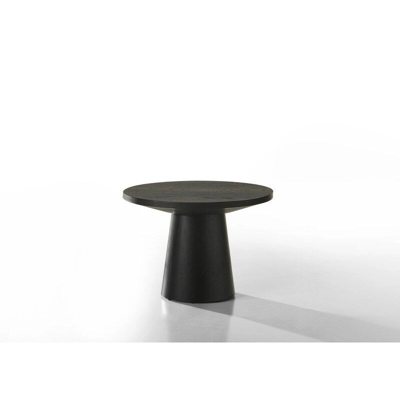 Grantham Black 22W Round End Table with Pedestal Base