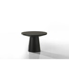 Grantham Black 22W Round End Table with Pedestal Base