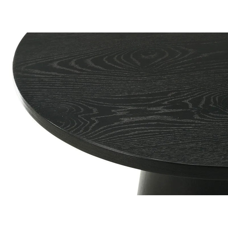 Grantham Black 22W Round End Table with Pedestal Base