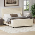 Sturdy and Comfortable Upholstered Bed Frame with Stylish Headboard