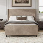 Sturdy and Comfortable Upholstered Bed Frame with Stylish Headboard