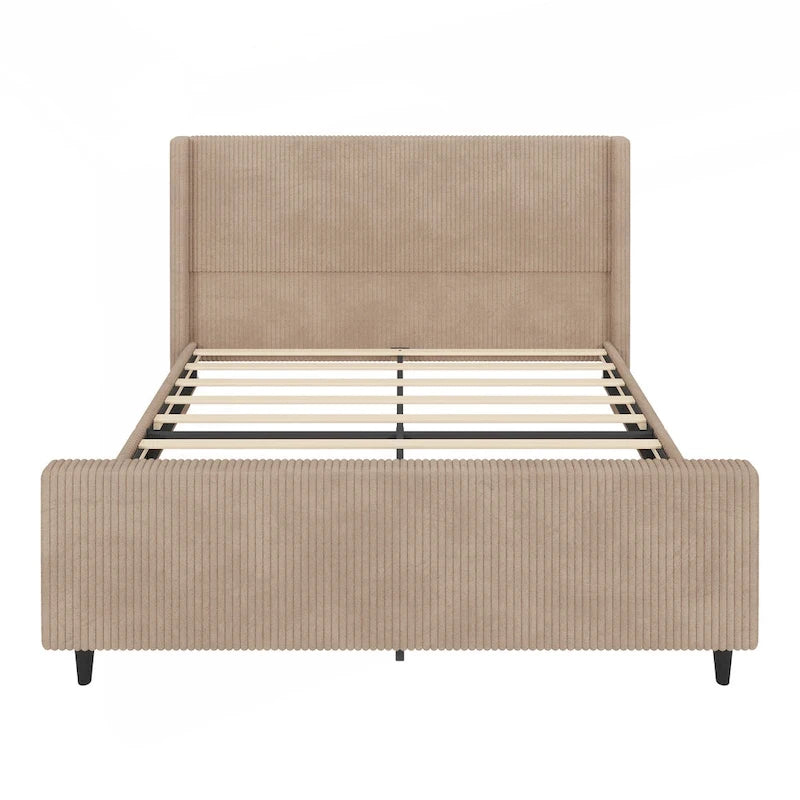 Sturdy and Comfortable Upholstered Bed Frame with Stylish Headboard