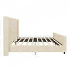 Sturdy and Comfortable Upholstered Bed Frame with Stylish Headboard