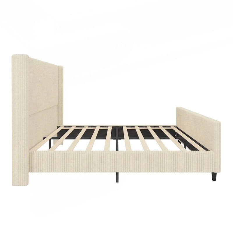 Sturdy and Comfortable Upholstered Bed Frame with Stylish Headboard