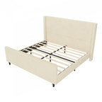 Sturdy and Comfortable Upholstered Bed Frame with Stylish Headboard