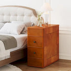 Vintage End Side Table with 2 Drawers, Bedside Nightstand