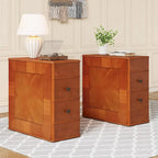 Vintage End Side Table with 2 Drawers, Bedside Nightstand