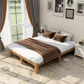 Queen Size Wooden Platform Bed with Strong Wood Slat Support for Bedroom