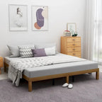 Queen Size Wooden Platform Bed with Strong Wood Slat Support for Bedroom