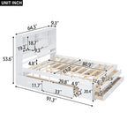 Modern Wooden Platform Bed with Storage Headboard and 8 Drawers for Bedroom