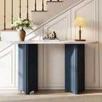 53.9 Console Table with Faux Marble Top & Wood Base
