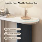 53.9 Console Table with Faux Marble Top & Wood Base