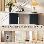 53.9 Console Table with Faux Marble Top & Wood Base