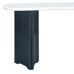 53.9 Console Table with Faux Marble Top & Wood Base