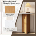 53.9 Console Table with Faux Marble Top & Wood Base