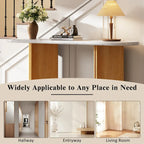 53.9 Console Table with Faux Marble Top & Wood Base