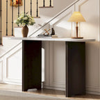 53.9 Console Table with Faux Marble Top & Wood Base