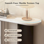 53.9 Console Table with Faux Marble Top & Wood Base