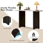 53.9 Console Table with Faux Marble Top & Wood Base