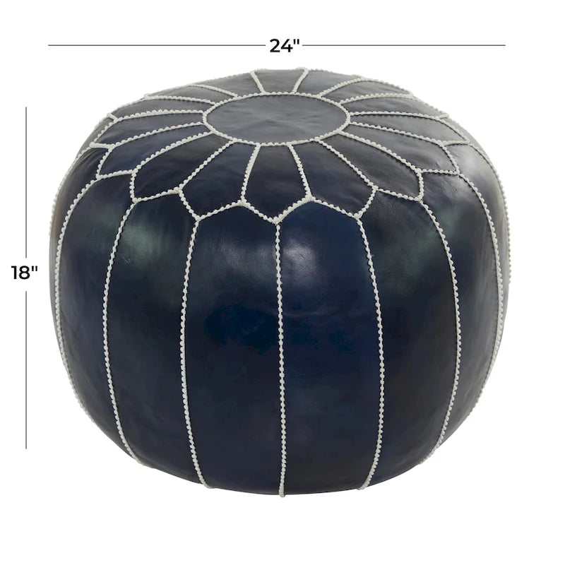 Leather Bohemian Pouf