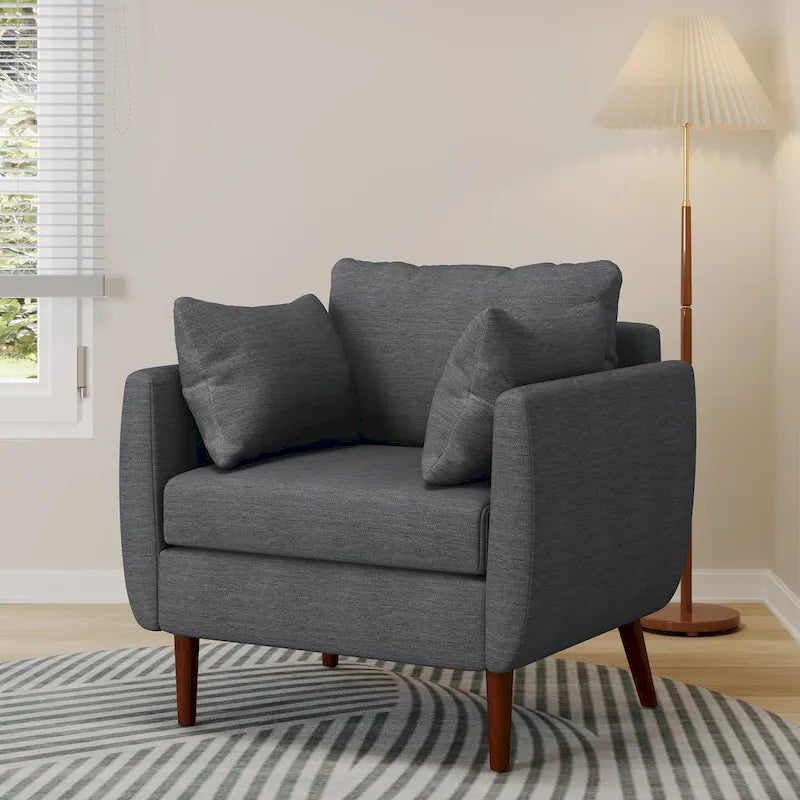 Gould Upholstered Club Chair with Accent Pillows