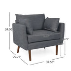 Gould Upholstered Club Chair with Accent Pillows