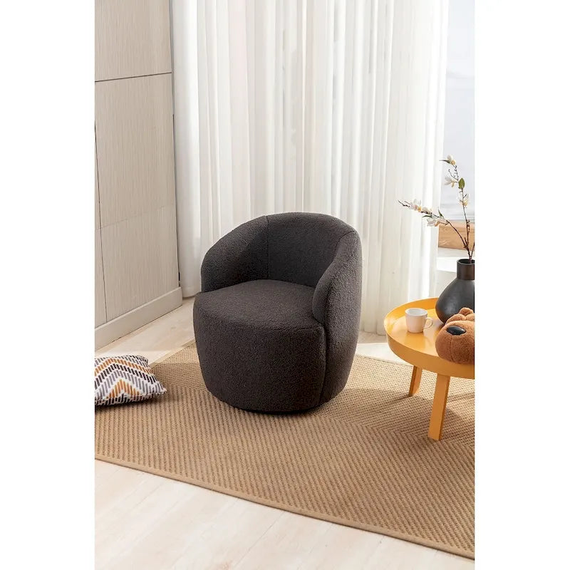 Teddy Fabric Swivel Accent Armchair Barrel Chair