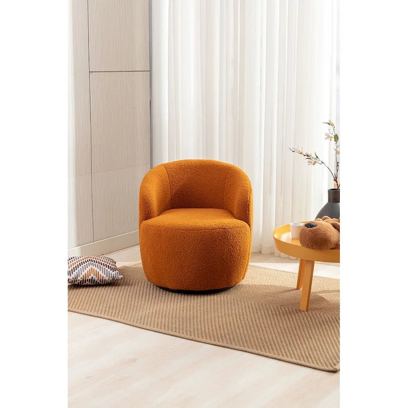 Teddy Fabric Swivel Accent Armchair Barrel Chair