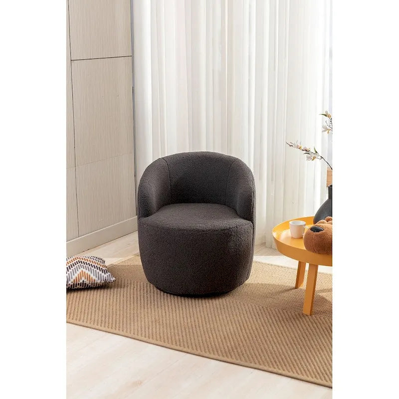 Teddy Fabric Swivel Accent Armchair Barrel Chair