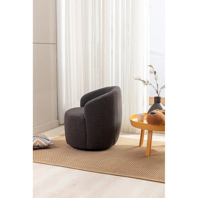 Teddy Fabric Swivel Accent Armchair Barrel Chair