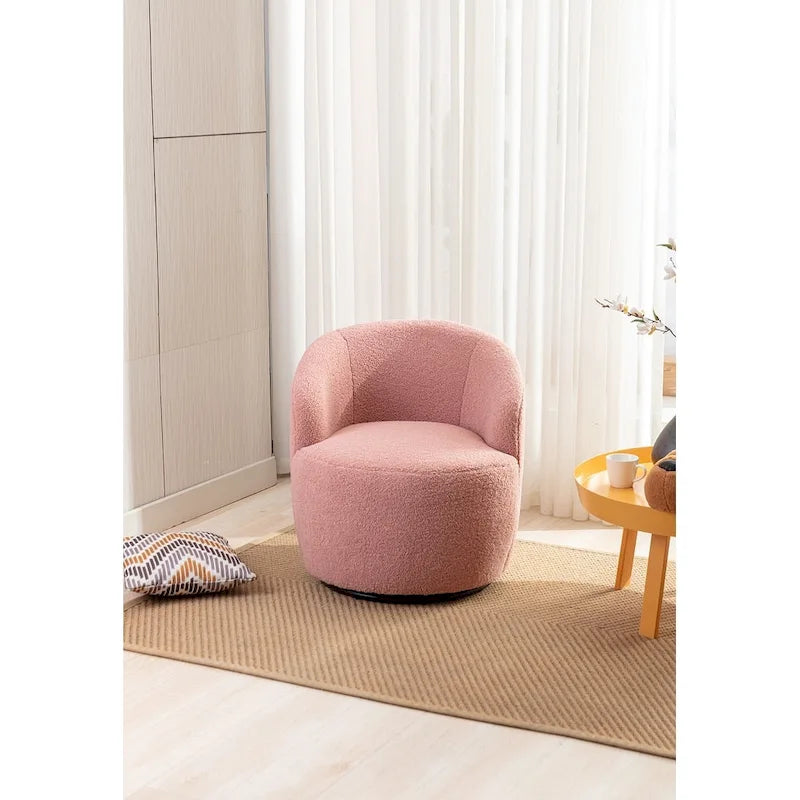 Teddy Fabric Swivel Accent Armchair Barrel Chair