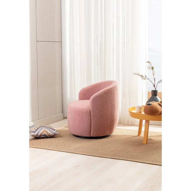 Teddy Fabric Swivel Accent Armchair Barrel Chair