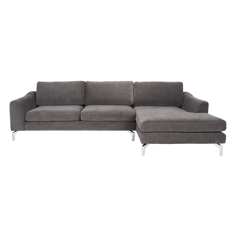 SAFAVIEH Couture Nicholsen Anthracite Grey Velvet Sofa