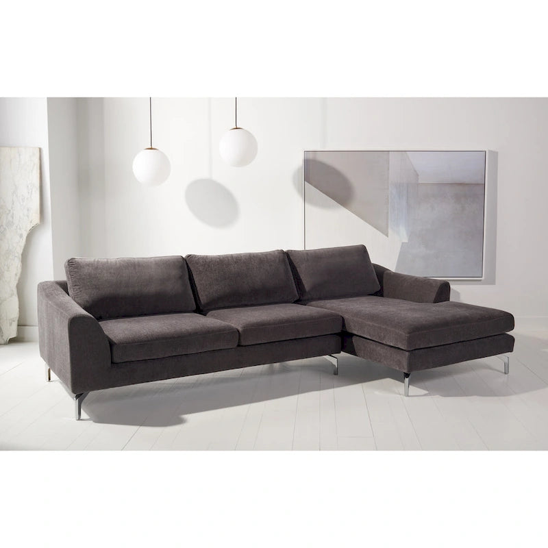 Couture Nicholsen Anthracite Grey Velvet Sofa