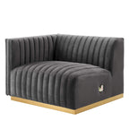 Conjure Channel Tufted Performance Velvet Left-Arm Chair