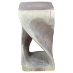 Original Wood Twist Stool 12 X 12 X 23 In High Grey Oil - 12 x 12 x 23